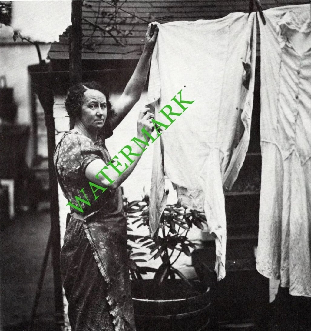 Roupell Street, Mrs Bookman, hanging out her washing c1938.  1 X..jpg