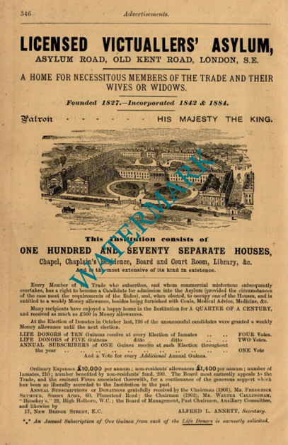 Old Kent Road, Licenced Victuallers Asylum   c.1902.  1. X..png