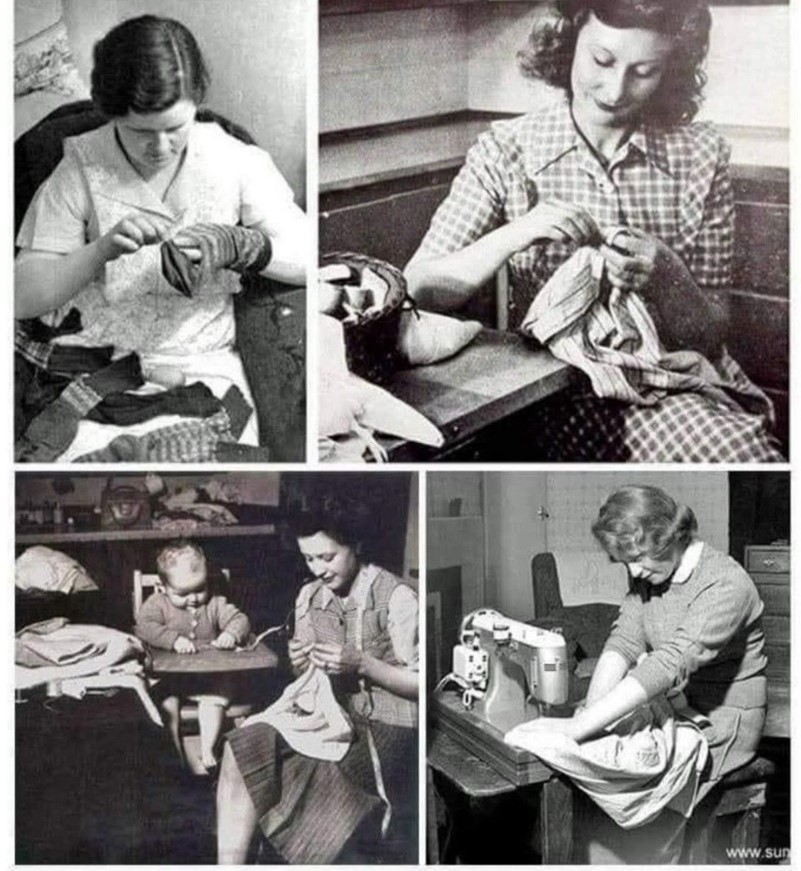 Remember your mum or nan doing this. I can remember darning my own socks.  X..jpg