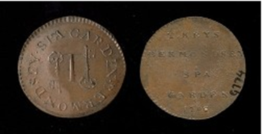 Two tokens used at Bermondsey Spa Pleasure Gardens.   X..png