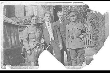 Lower Road, all the same family, Syd, Ron, Ernie & Stan c1918. Sadly, Stan was killed in action in the last month of WW1. X..png