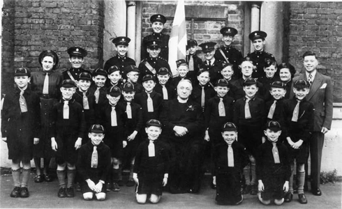 1.Rotherhithe Street, Holy Trinity Church, Canon Thrift, with a mixed group, c1950. X..png