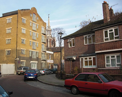 St Marychurch Street, original site of Ship Pub, demolished in the early 1930's. The existing 'Ship' is to the left.  X..png