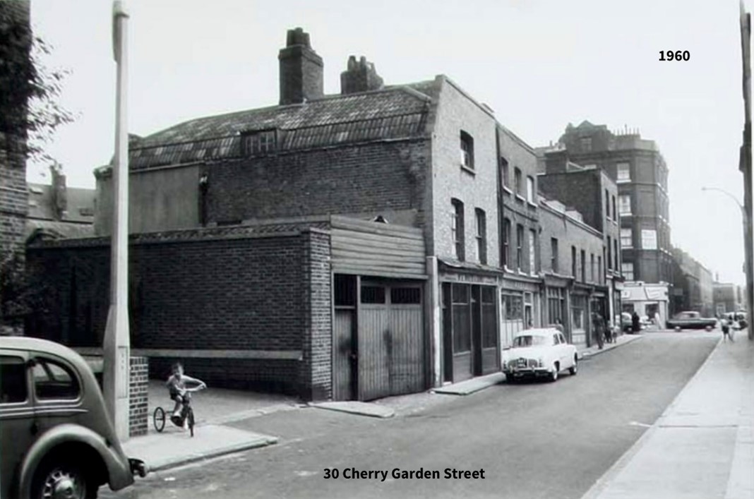 Cherry Garden Street, Freeman’s shoe shop on the corner across Jamaica Road.  X..jpg
