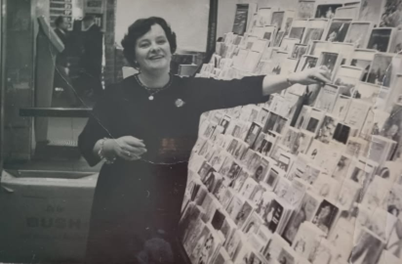 Elephant & Castle, 1960s. Mrs Johnston who ran the card shop in the shopping centre.  X..png
