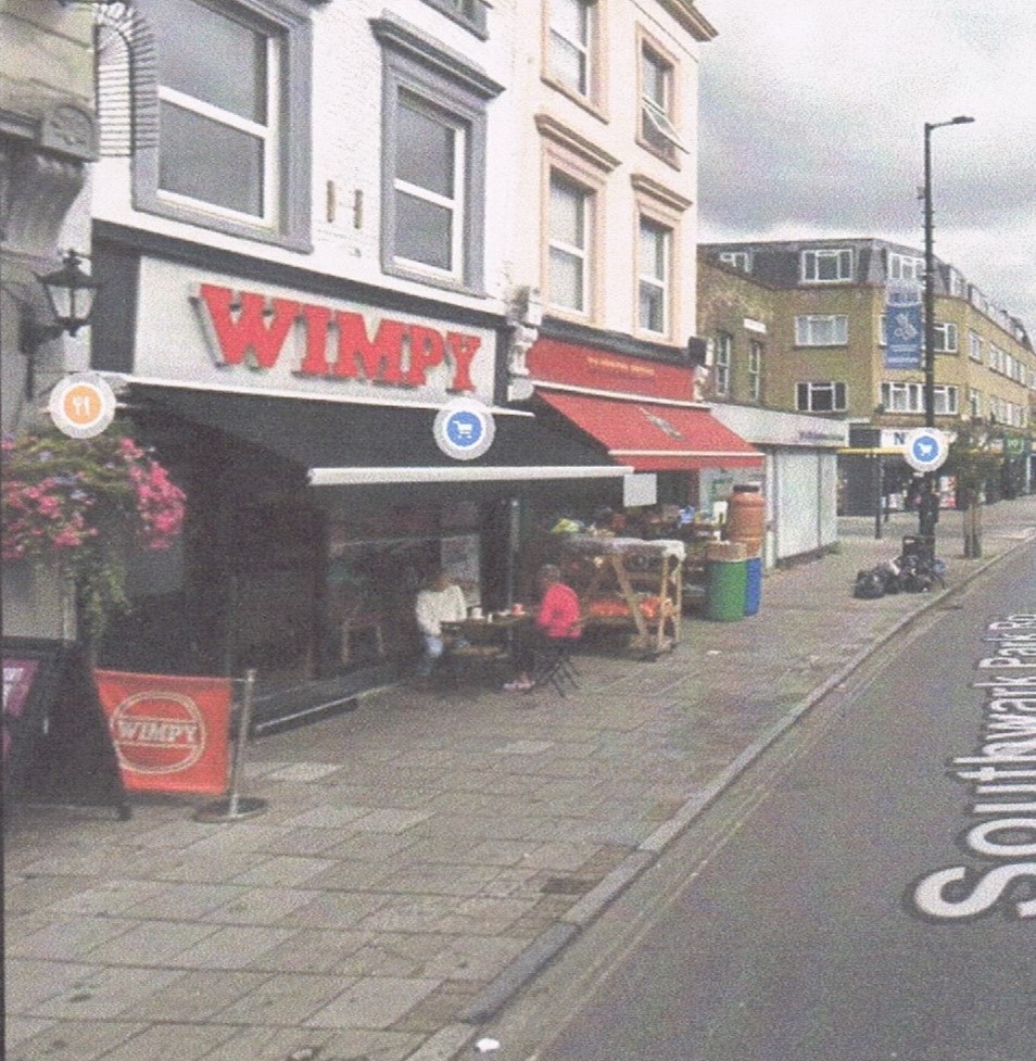 Southwark Park Road, Bombay Street is far left 2024. X.jpg