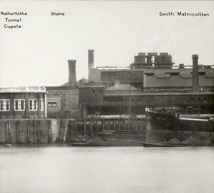Thames Riverscape showing the Rotherhithe Cupola and the South Metropolitan Gas Works1937.jpg