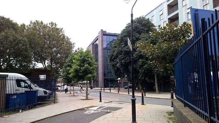 Where Pearce Duff's Custard Factory was in Spa Road Bermondsey South East London England in 2016 Picture from Marine Street. X.jpg