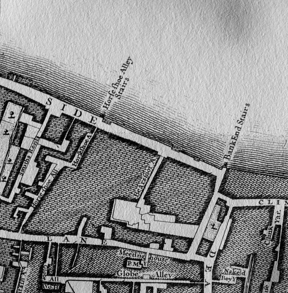 SOUTHWARK BRIDGE built left of Horseshoe Alley Stairs (Map 1746)..jpg