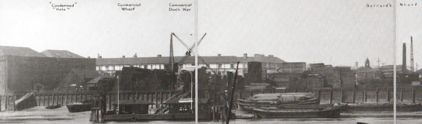 Commercial Dock Pier Showing the Scotch Derrick, 1937, in the foreground, Odessa Street to the right of the Derrick..jpg