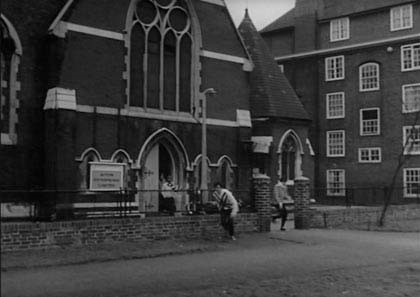 Film Catch Us IF You Can 1965.St. Stephen's Church, Manciple Street overlooking Tabard Gardens, SE1..jpg