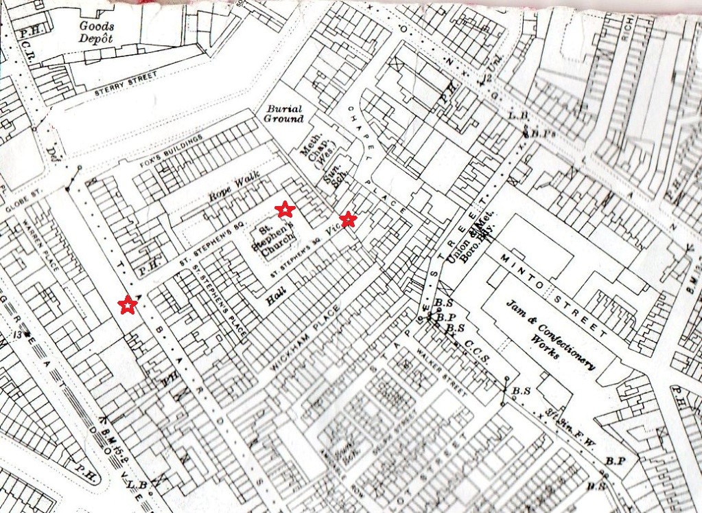 Map from 1914 showing showing St Stephens Place with Church and Vicarage.jpg