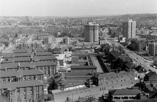 New Cross Road, ,New Cross Hospital, left, Lewisham in the distance 1969..jpg