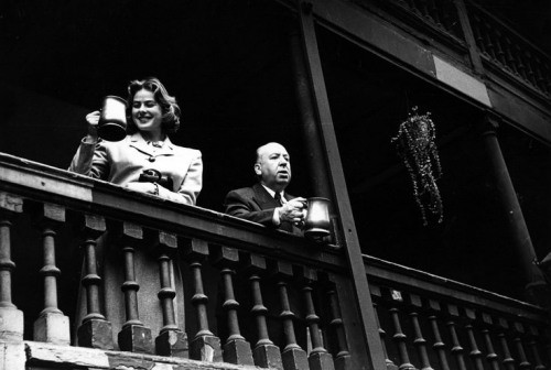 Borough High Street 1948, Ingrid Bergman and Alfred Hitchcock at the George Inn..jpg