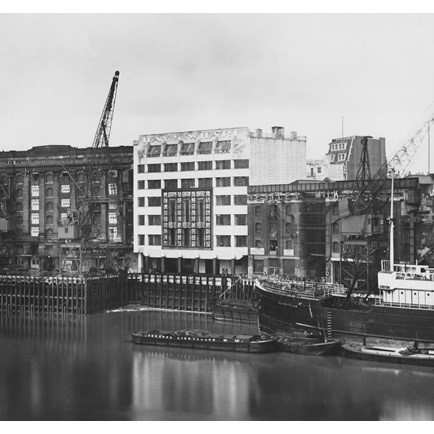 Tooley Street, Hay's Wharf, St Olaf House, Southwark, seen from the River Thames with the Nestles warehouse on the right..jpg