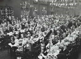 Pages Walk, Guinness Buildings, Residents and children at the Coronation tea party in. 1937..jpg