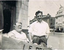 Mason Street, corner with Old Kent Road c1950, Kate & Stanley Oliver, my Nan & Uncle..jpg
