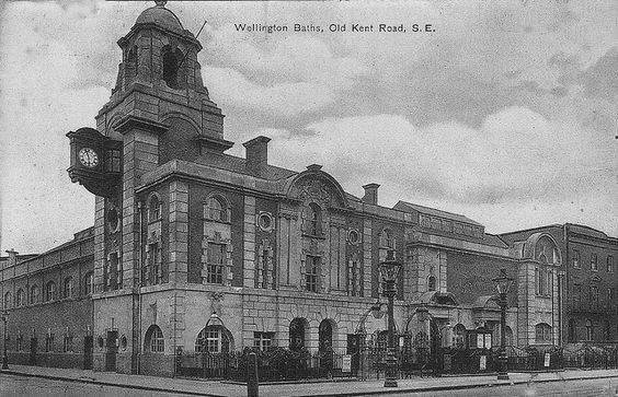 Old Kent Road, Wellington Baths. junction with Marlborough Grove, Destroyed in WW2..jpg