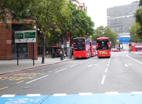 From the Film Adventure in the Hopfield’s, 1954. London Road and the Elephant & Castle Hotel beyond. Same location 2018..jpg