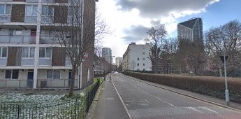 From the Film Adventure in the Hopfield’s, 1954,Bath Terrace, Trinity House white building on right 2018.  Different angle due to the Flats on the left in Harper Road..jpg