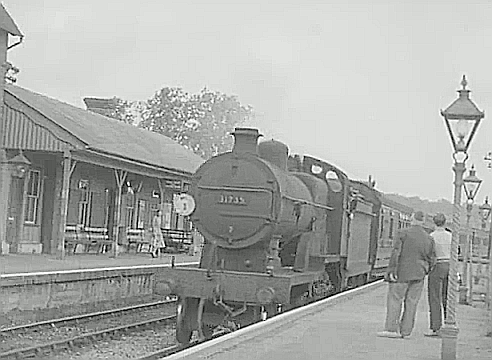 Goudhurst station. The station was on the now closed Hawkhurst Branch from Paddock Wood in Kent. 1954..png