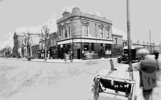 Lomond Grove, CamberweIl, going right, Waterloo Arms Pub c.1955.New Church Road to the left..jpg