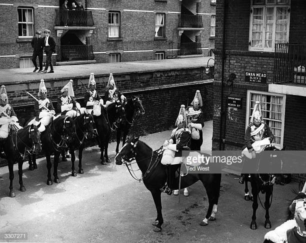 Swan Mead. A troop of Life Guards of the Household Cavalry on a visit to Bermondsey..jpg