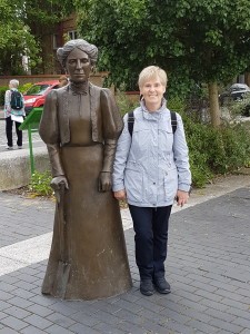 Mary Gibson.I meet my heroine! A statue of Ada Salter which stands by the river not far from the Bermondsey Settlement where she first worked in Bermondsey. c2018.jpg