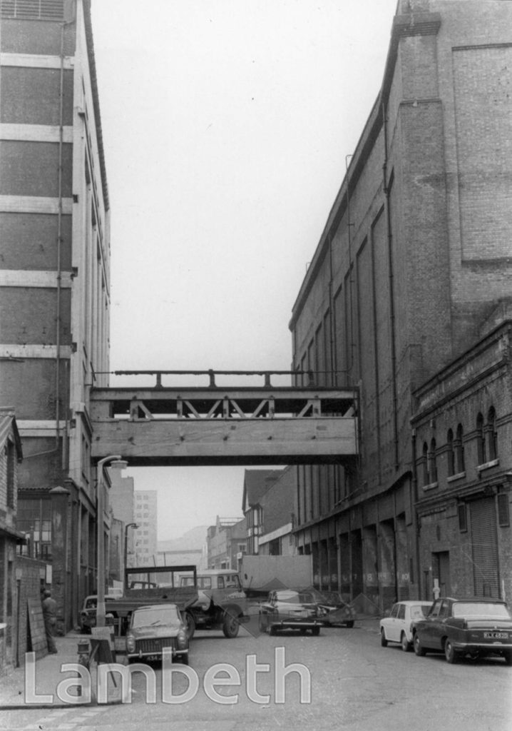 Upper Ground, before it was extensively redeveloped and the warehouses in the foreground demolished to create a public garden & St Gabriel's Wharf 1969.  X.png