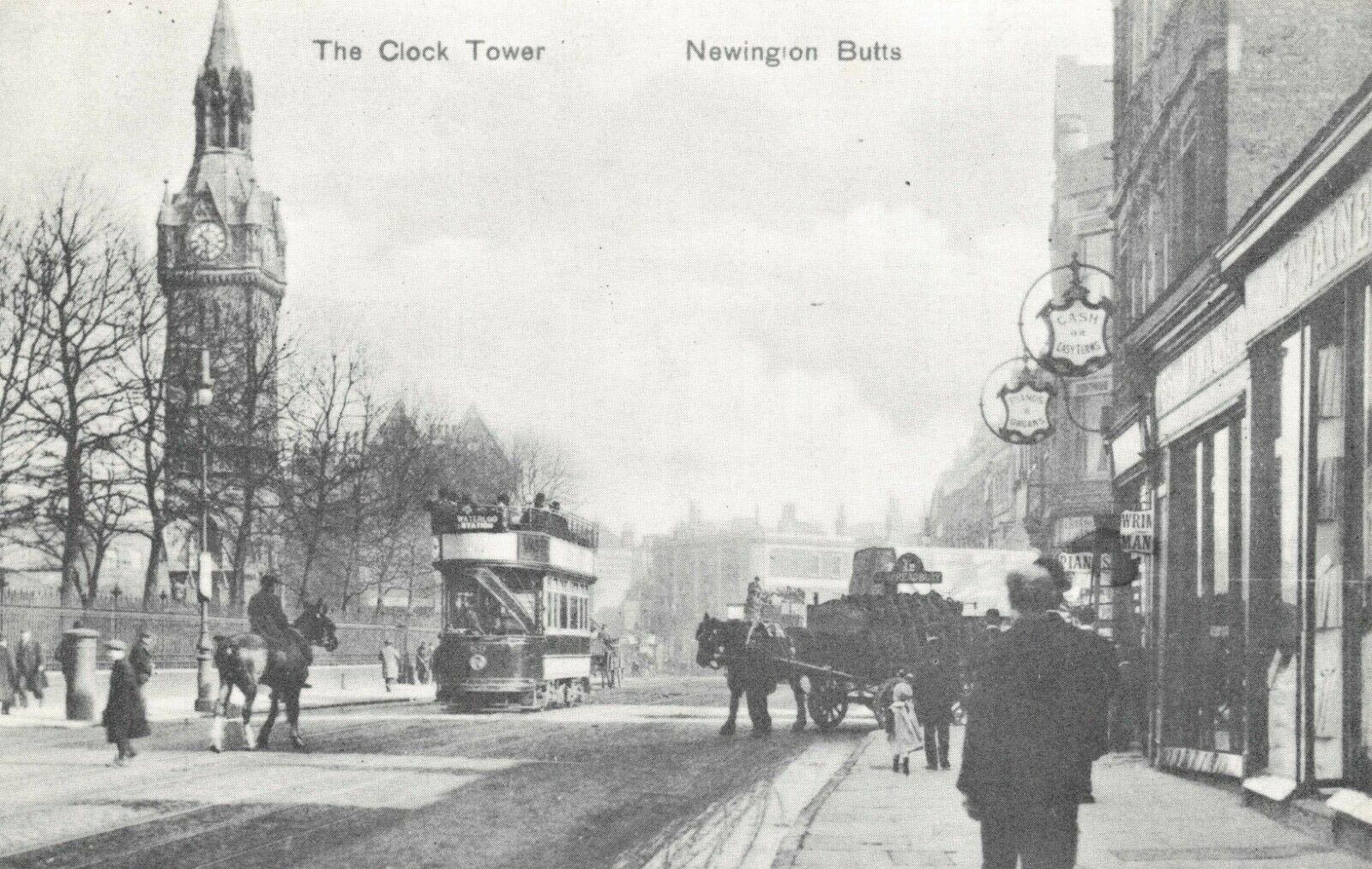 Newington Butts, Clock Tower, Southwark, c1906.   X.png