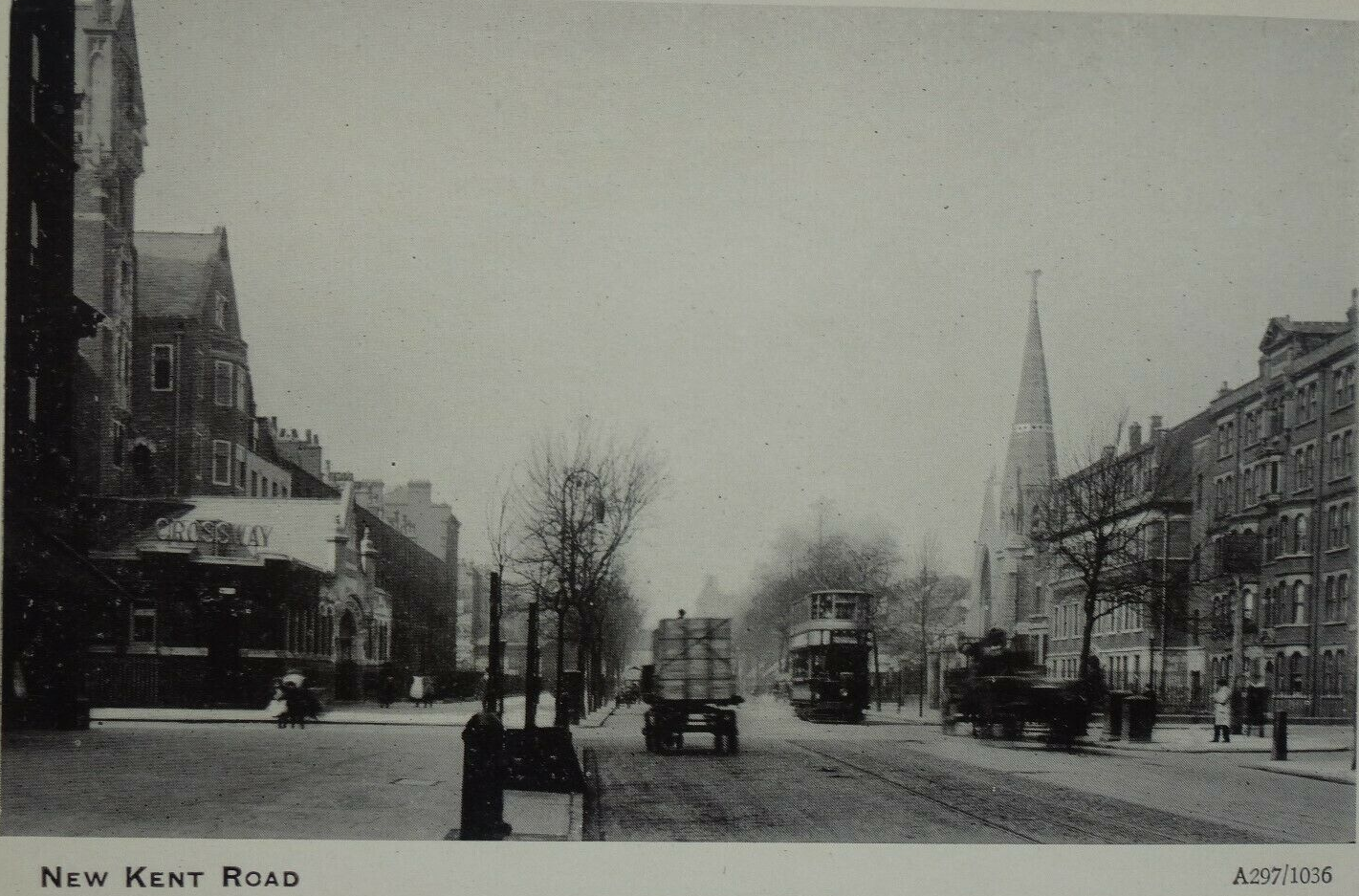 New Kent Road. I think that is St Matthews Church by Meadow Row on the right, it closed in 1980.  X (2).png