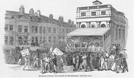 Borough High Street. The Hoppole Pub was situated at 243 Borough High Street  c1852.   X.png