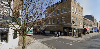 Bagshot Street 2019.  Amigos Café now on the corner. Albany Road down to the right.  X.png