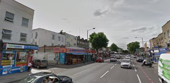 Old Kent Road 2019. Same location as the c1919 picture, with Madron Street on the left.  X.png