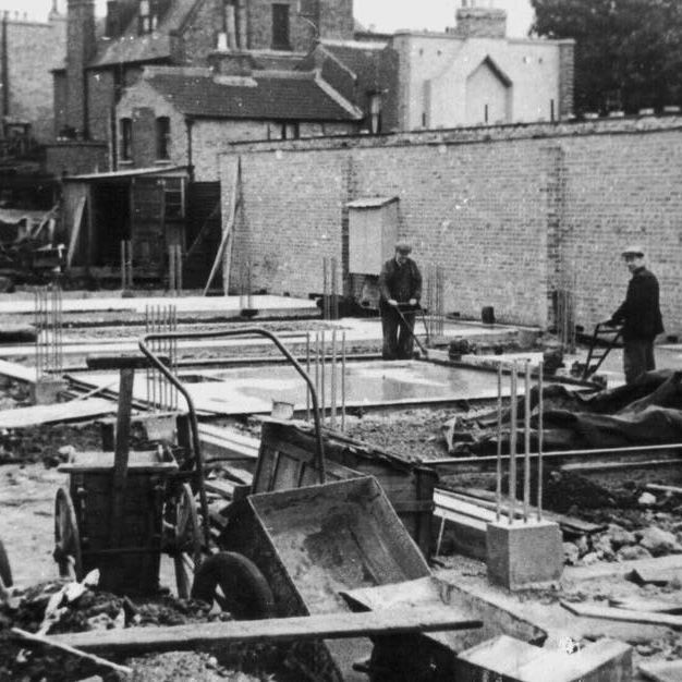 Ossory Road. J.W. Falkner and Sons. The photo shows the company yards, which were bombed in WW2.    X.png