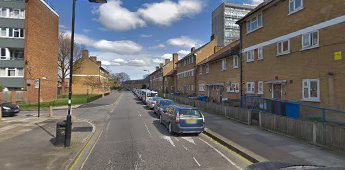 Dalwood street, same location 2019. Redbridge Gardens on the left, formerly Wells Place.   X.png