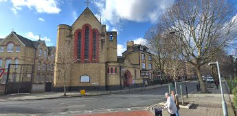 Rodney Road, 2019, The English Martyrs Church. Flint Street left.  X.png