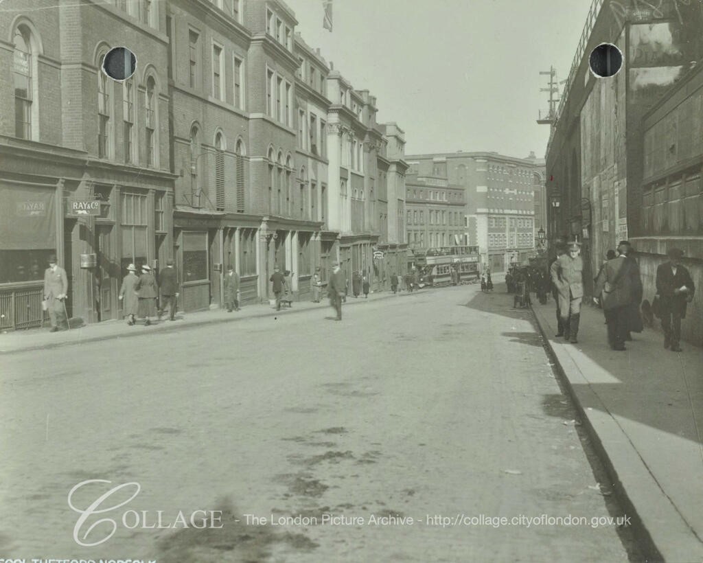 Duke Street Hill, looking east from London Bridge 1920.   X.jpg