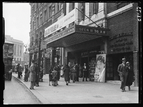 Elephant And Castle, New Kent Road 1934, Trocadero Theatre posters advertise the appearance on stage that night of Gracie Fields.   X.png