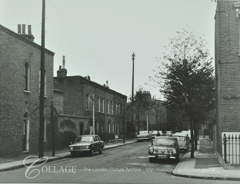Collett Road, Bermondsey, at the corner of Stork's Road. 1971. looking towards St James Road.  X.png