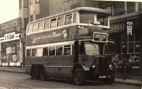 OLD KENTROAD 1948.  Bus Route 53A, CAMDEN TOWN - Great Portland Street - Oxford Circus - Charing Cross - Westminster - Elephant - Old Kent Road - New Cross, Deptford Broadway - Blackheath.   X.png