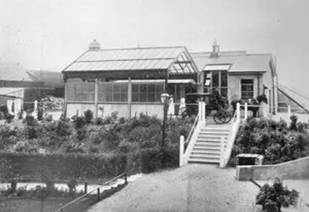 Smallpox Ambulance Station, The South Wharf Rotherhithe, from where smallpox patients travelled by river to a hospital at Long Reach near Dartford. Date c1900.  X.png