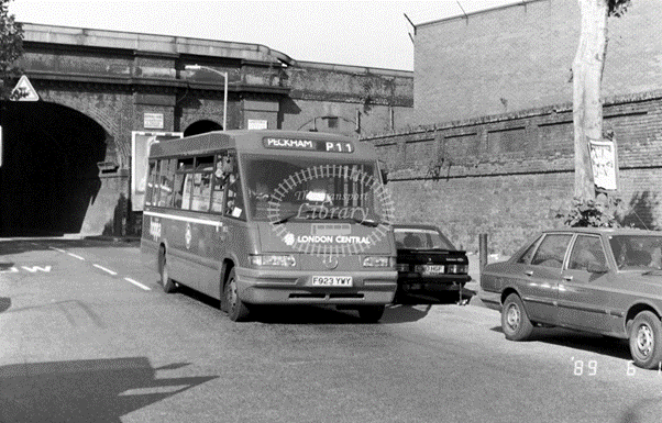 Rotherhithe New Road, South Bermondsey in 1989 on route P11.   X.png