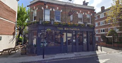 Kipling Street, The Britannia Pub, Hamlet Way on the right 2019.  X.png