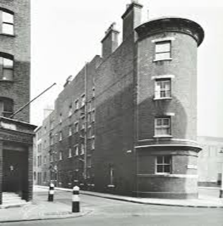 Southwark Street, right of Holmwood Buildings, Price’s Street straight ahead & Great Suffolk Street left to right, c1955.   X.png