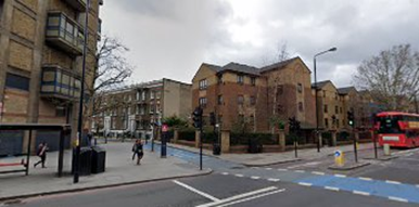 London Road, 2020, site of the Prince of Wales pub. Princess Street opposite.  X.png