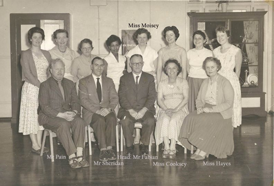Surrey Square School, Head and staff 1958-9. X.png